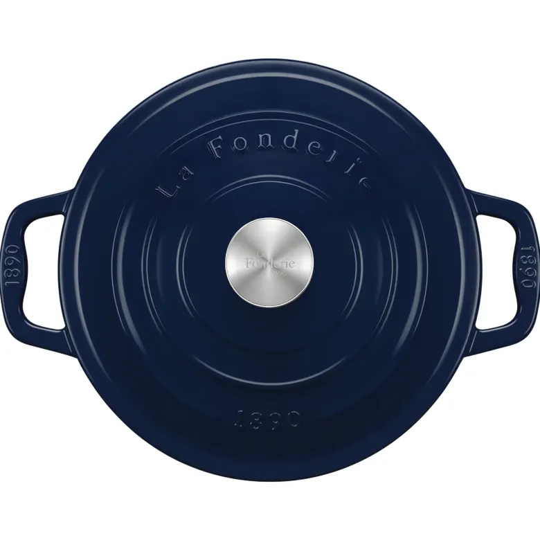 Alma25 cocotte en fonte bleu marine 25cm