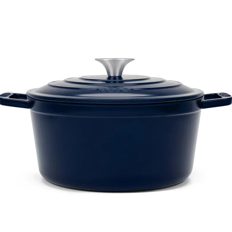 Alma25 cocotte en fonte bleu marine 25cm