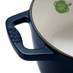 Alma25 cocotte en fonte bleu marine 25cm