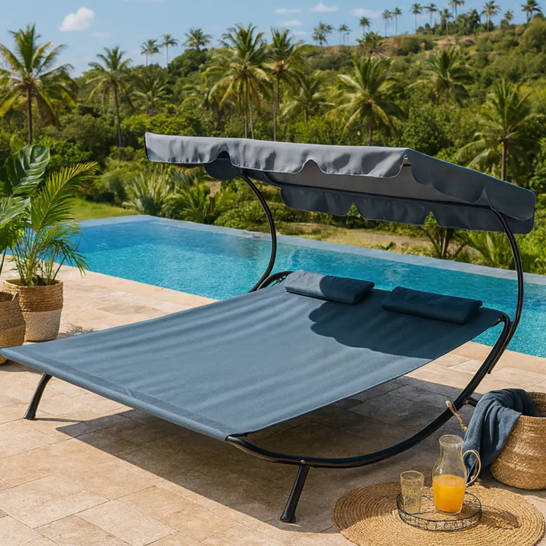 Aloha transat avec pare-soleil 2 personnes gris