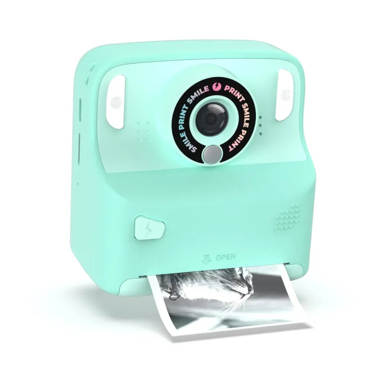 Appareil photo avec impression pixiprint turquoise enfant - mob