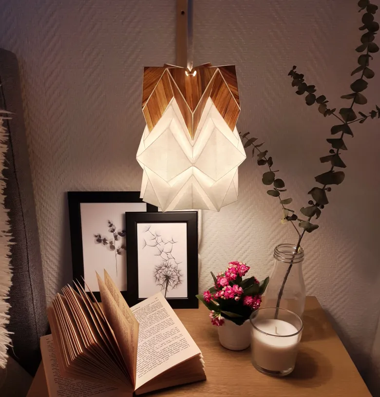 Applique petite suspens origami ecowood