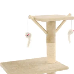 Arbre à chat griffoir grattoir niche jouet 49 x 35 x 138 cm beige
