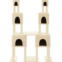 Arbre à chat meuble tour grimper jouet 136 x 47.5 x 199 cm crème