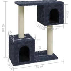 Arbre à chat meuble tour grimper jouet 55 x 22 x 60 cm gris