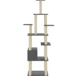 Arbre à chat meuble tour grimper jouet 74 x 74 x 183 cm gris