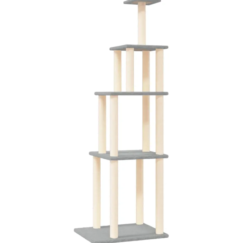Arbre à chat meuble tour grimper jouet 60 x 47.5 x 183 cm gris