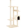 Arbre à chat meuble tour grimper jouet 78.5 x 65 x 142 cm crème