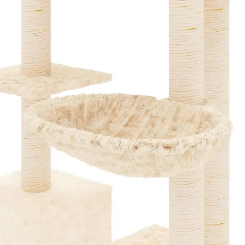 Arbre à chat meuble tour grimper jouet 78.5 x 65 x 142 cm crème