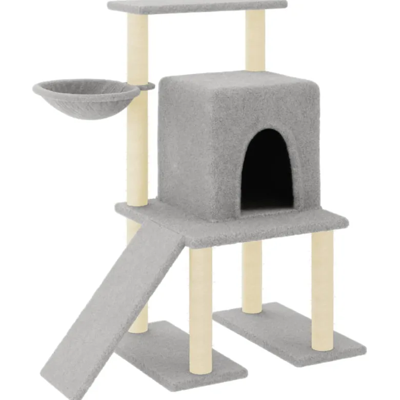 Arbre à chat meuble tour grimper jouet 84.5 x 54 x 96.5 cm gris