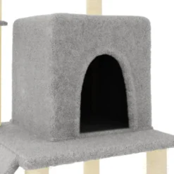 Arbre à chat meuble tour grimper jouet 84.5 x 54 x 96.5 cm gris