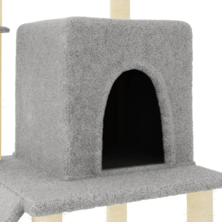 Arbre à chat meuble tour grimper jouet 84.5 x 54 x 96.5 cm gris