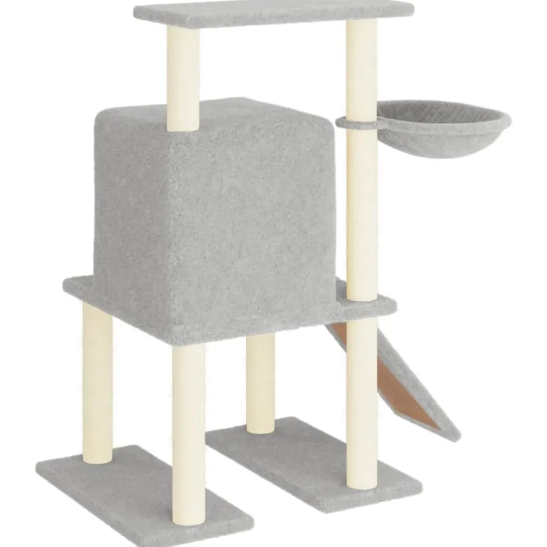 Arbre à chat meuble tour grimper jouet 84.5 x 54 x 96.5 cm gris