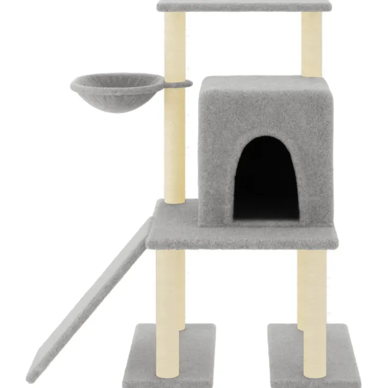 Arbre à chat meuble tour grimper jouet 84.5 x 54 x 96.5 cm gris