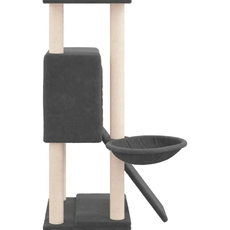 Arbre à chat meuble tour grimper jouet 71.5 x 60 x 96 cm gris