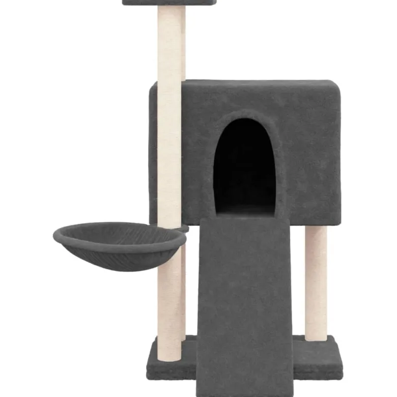 Arbre à chat meuble tour grimper jouet 71.5 x 60 x 96 cm gris