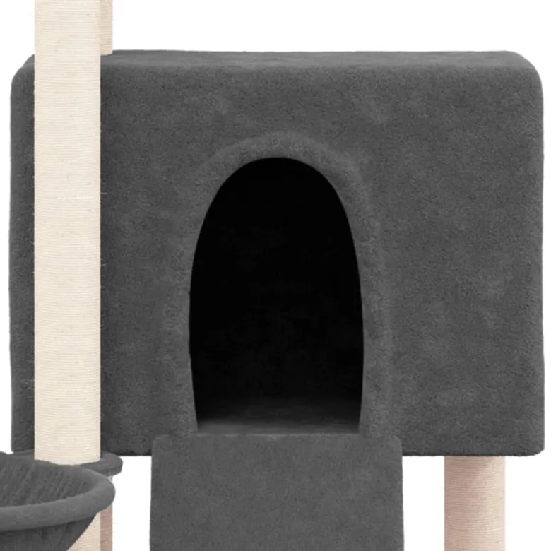 Arbre à chat meuble tour grimper jouet 71.5 x 60 x 96 cm gris