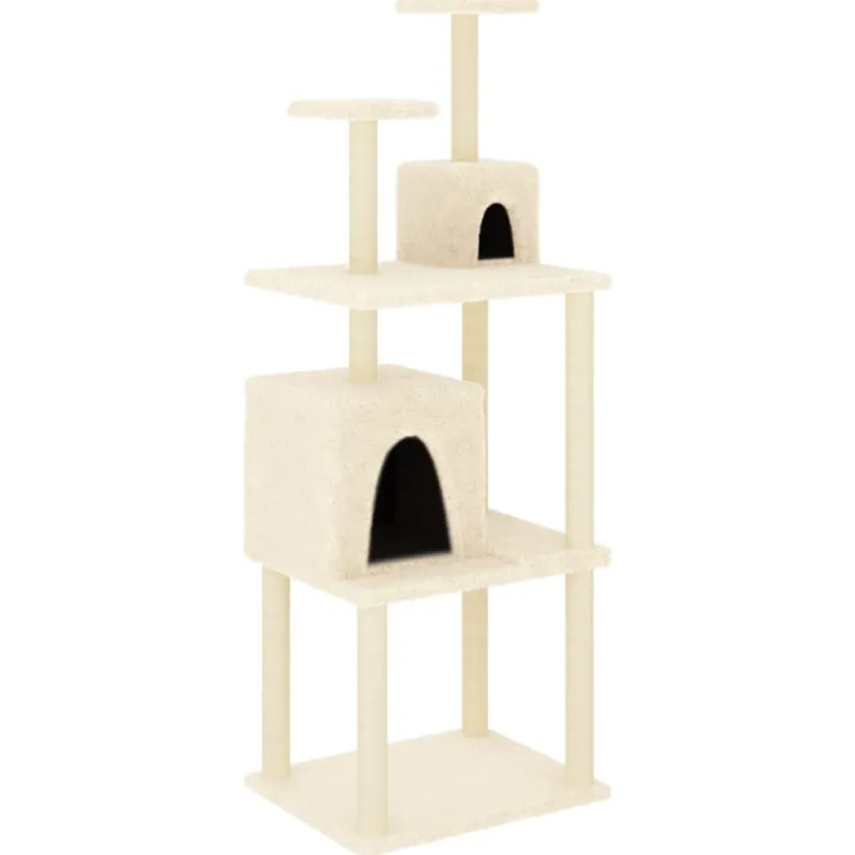 Arbre à chat meuble tour grimper jouet 61 x 48.5 x 167 cm crème