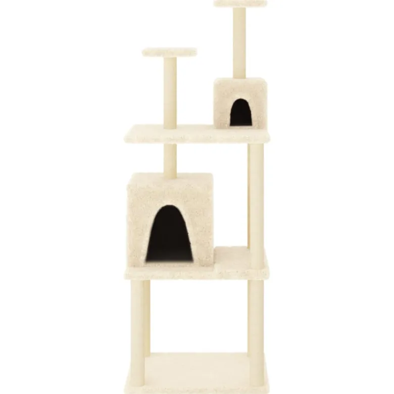 Arbre à chat meuble tour grimper jouet 61 x 48.5 x 167 cm crème