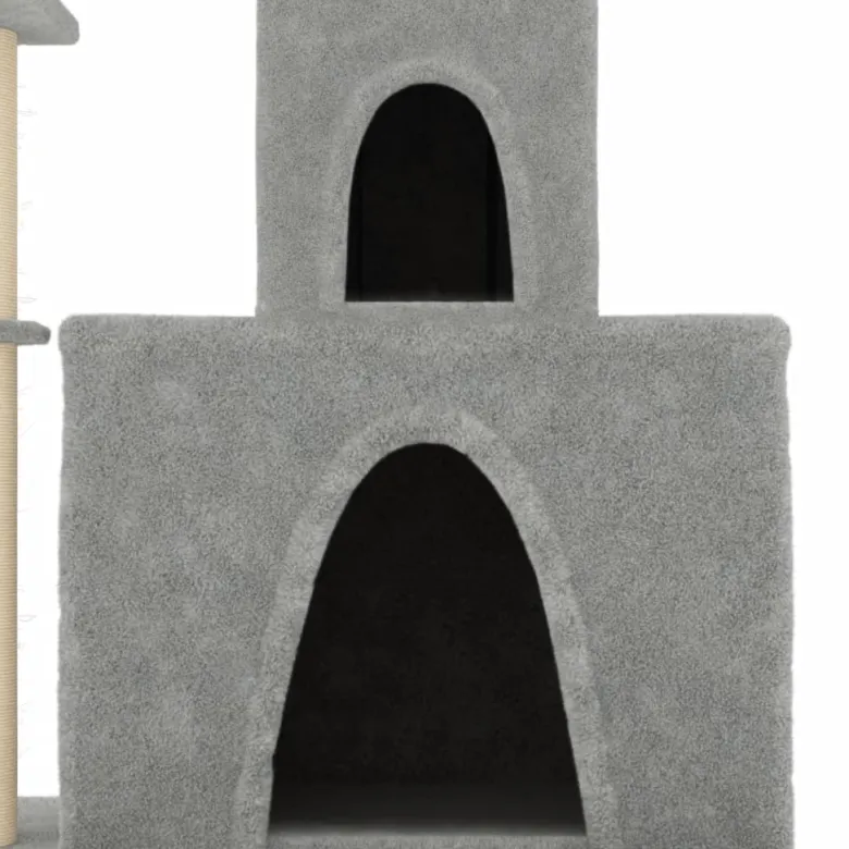 Arbre à chat meuble tour grimper jouet 61 x 35 x 83 cm gris