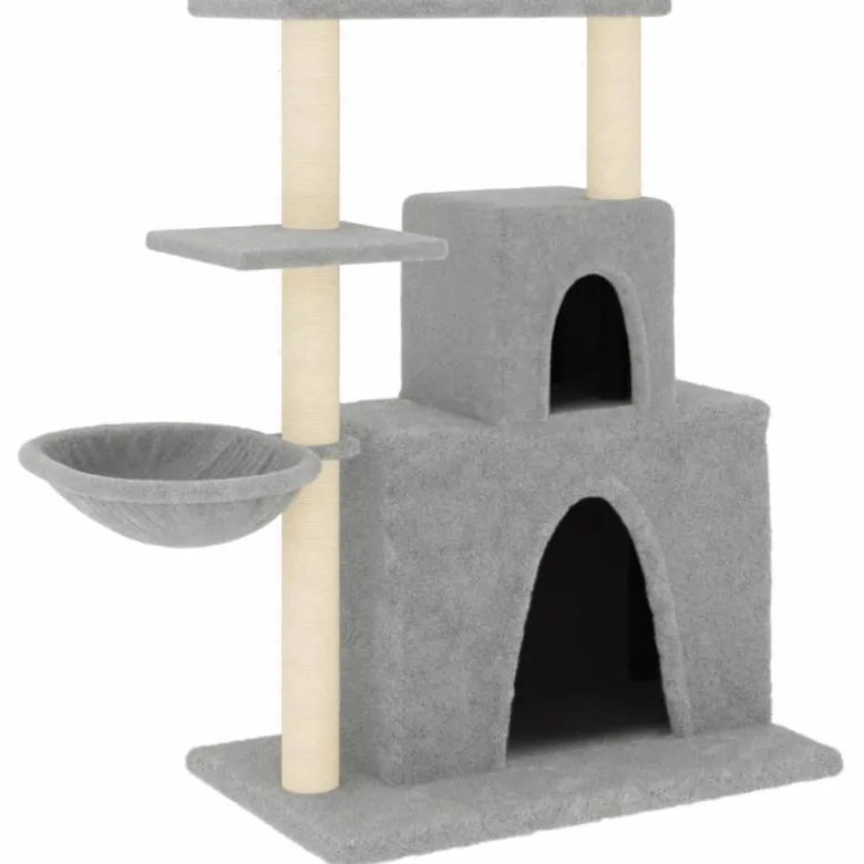 Arbre à chat meuble tour grimper jouet 61 x 35 x 83 cm gris