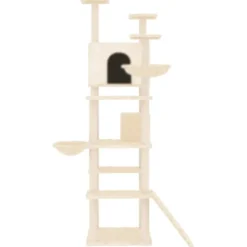 Arbre à chat meuble tour grimper jouet 104 x 78 x 191 cm crème