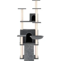 Arbre à chat meuble tour grimper jouet 63 x 80 x 154 cm gris