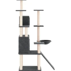 Arbre à chat meuble tour grimper jouet 63 x 80 x 154 cm gris