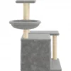 Arbre à chat meuble tour grimper jouet 84.5 x 57 x 83 cm gris