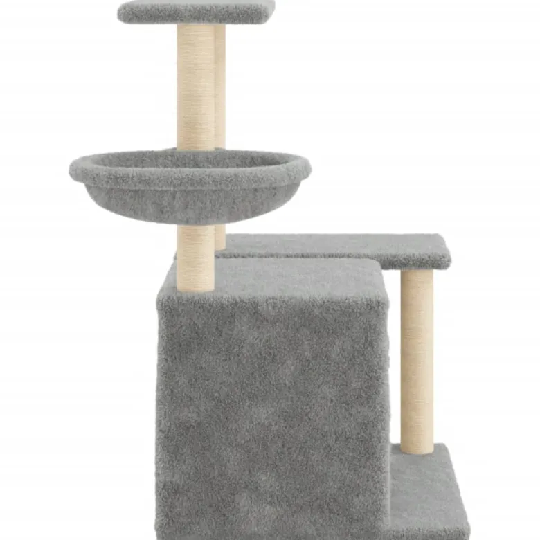 Arbre à chat meuble tour grimper jouet 84.5 x 57 x 83 cm gris