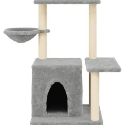 Arbre à chat meuble tour grimper jouet 84.5 x 57 x 83 cm gris