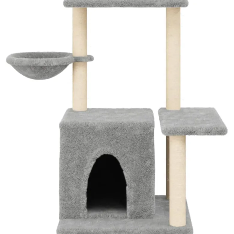 Arbre à chat meuble tour grimper jouet 84.5 x 57 x 83 cm gris