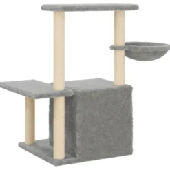 Arbre à chat meuble tour grimper jouet 84.5 x 57 x 83 cm gris