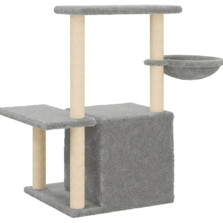 Arbre à chat meuble tour grimper jouet 84.5 x 57 x 83 cm gris
