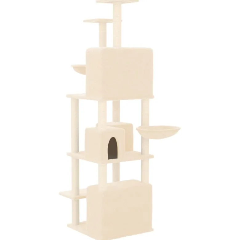 Arbre à chat meuble tour grimper jouet 64 x 97 x 180 cm crème