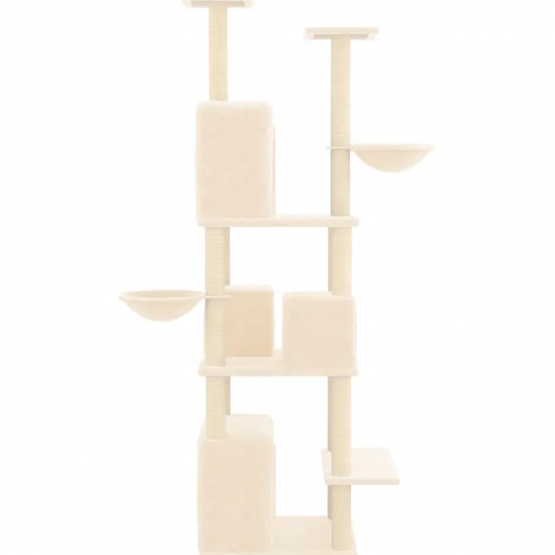Arbre à chat meuble tour grimper jouet 64 x 97 x 180 cm crème
