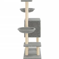 Arbre à chat meuble tour grimper jouet 83 x 48 x 117 cm gris