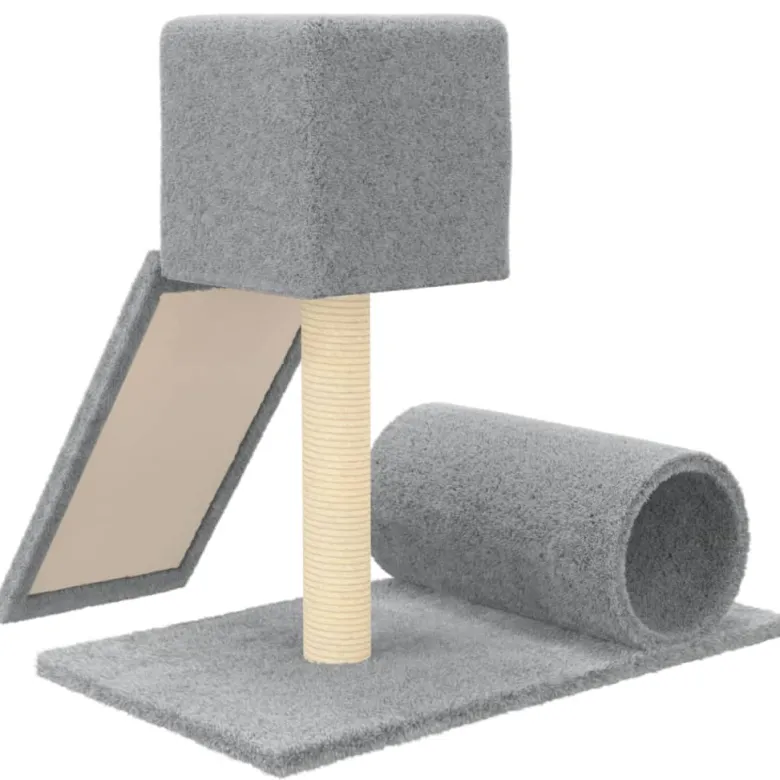 Arbre à chat meuble tour grimper jouet 61 x 61 x 59 cm gris