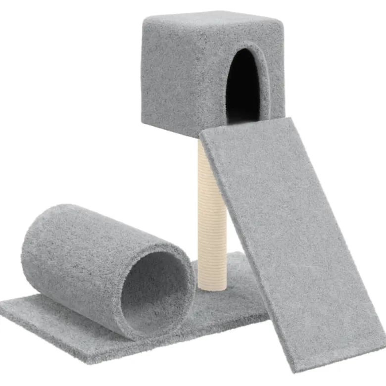 Arbre à chat meuble tour grimper jouet 61 x 61 x 59 cm gris