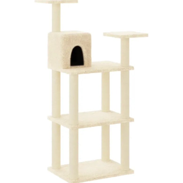 Arbre à chat meuble tour grimper jouet 66 x 41 x 118.5 cm crème