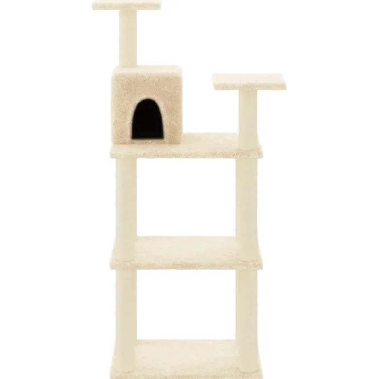Arbre à chat meuble tour grimper jouet 66 x 41 x 118.5 cm crème