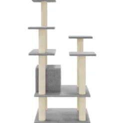 Arbre à chat meuble tour grimper jouet 60.5 x 60 x 110 cm gris