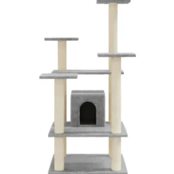 Arbre à chat meuble tour grimper jouet 60.5 x 60 x 110 cm gris