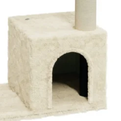 Arbre à chat meuble tour grimper jouet 54 x 22 x 70 cm crème