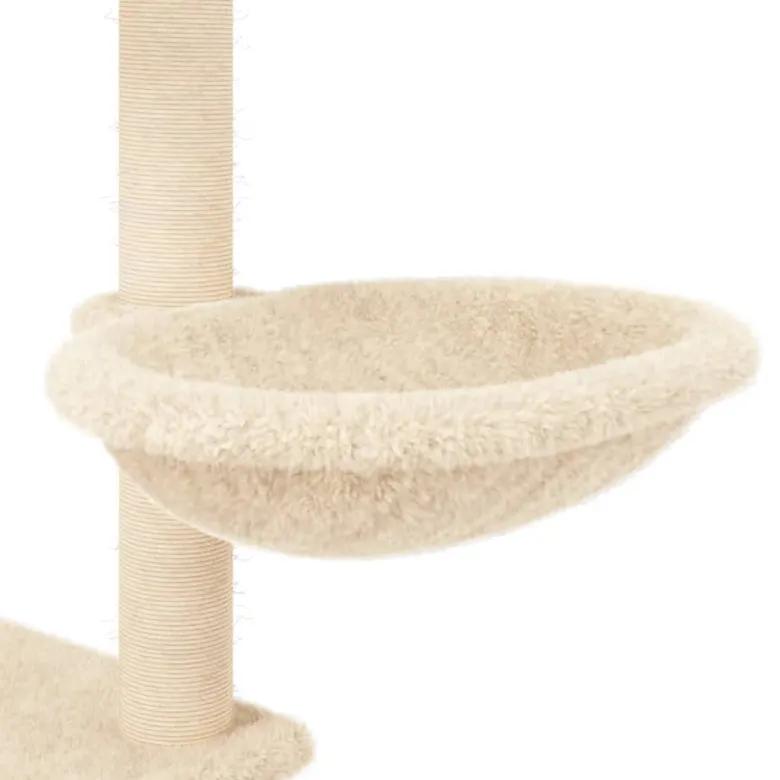 Arbre à chat meuble tour grimper jouet 92.5 x 71.5 x 153 cm crème