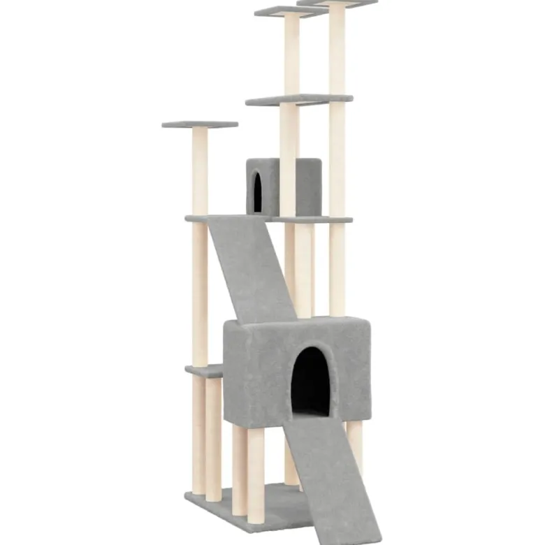 Arbre à chat meuble tour grimper jouet 47.5 x 94 x 190 cm gris