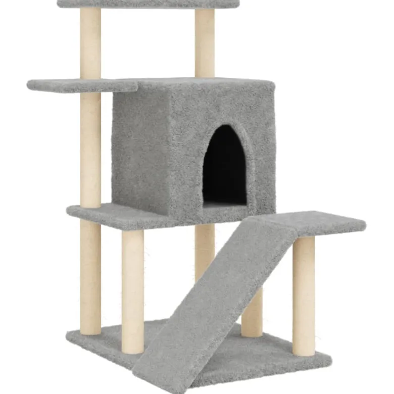 Arbre à chat meuble tour grimper jouet 74 x 61 x 97 cm gris