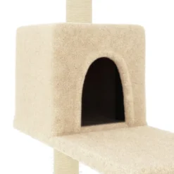 Arbre à chat meuble tour grimper jouet 78 x 59 x 95 cm crème