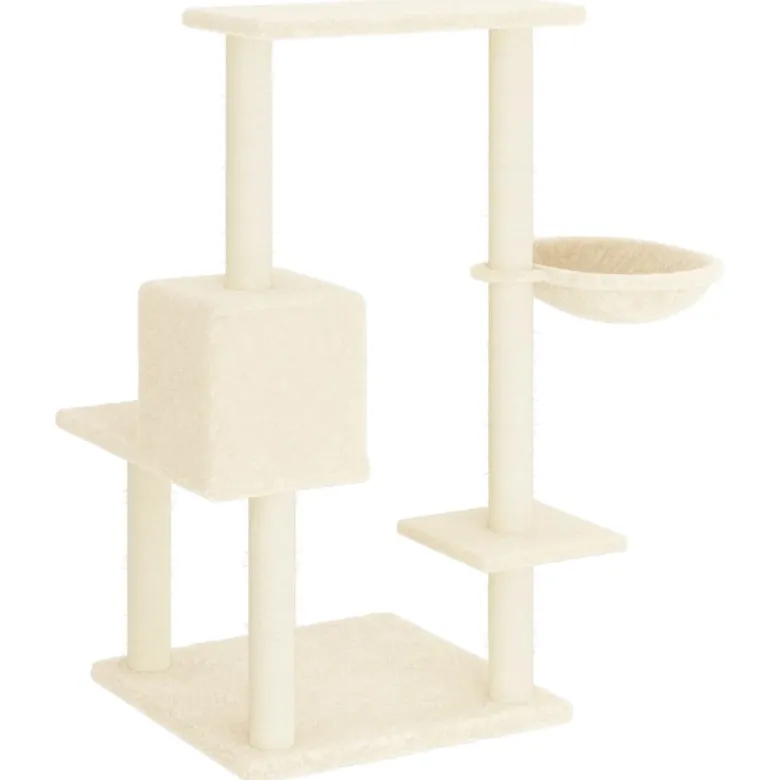 Arbre à chat meuble tour grimper jouet 78 x 59 x 95 cm crème