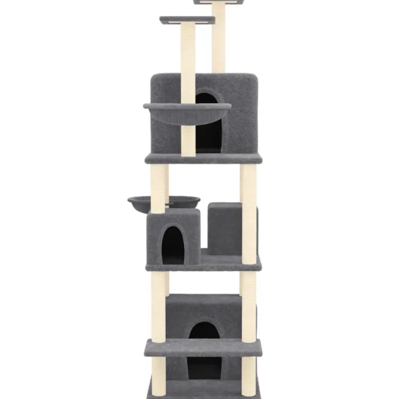 Arbre à chat meuble tour grimper jouet 64 x 97 x 180 cm gris